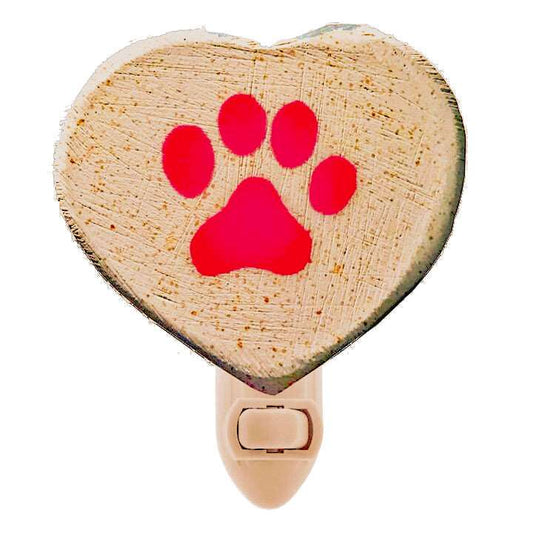 Night Light Pet Paw Red - Eclectic Treasures