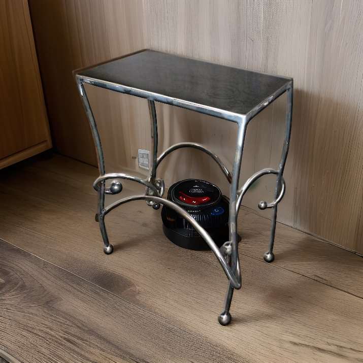 modern handcrafted side table by Iron Chinchilla 10x16 - Eclectic Treasures