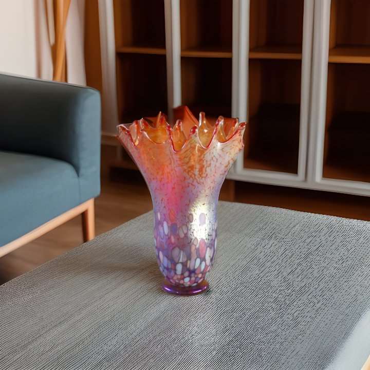 Joel Bloomberg Blown Glass Splash Vase - Tangerine - Eclectic Treasures