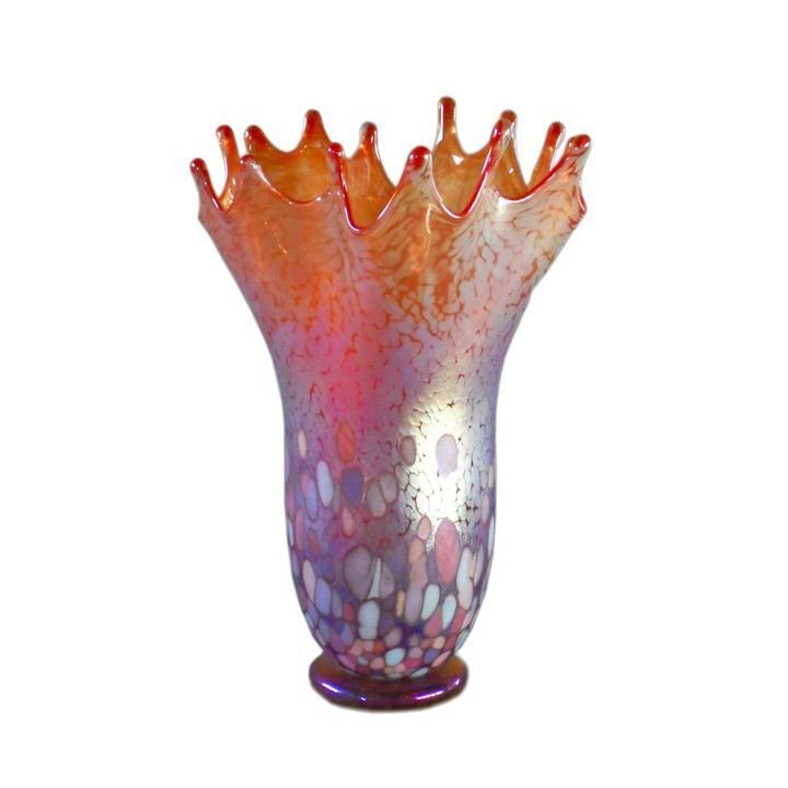 Orange Splash Blown Glass Vase  - Eclectic Treasures