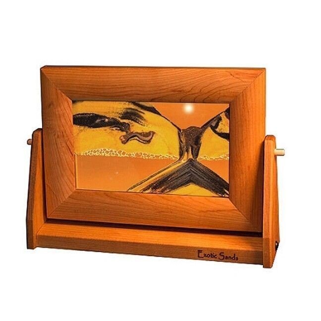 Cherry Wood Moving Sunset Orange Sand Pictures Sm. - Eclectic Treasures