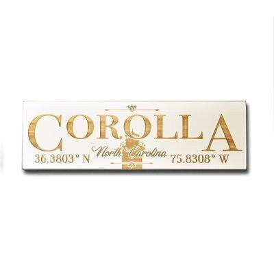 Corolla NC Coordinates Plaque Papier Blanc - Eclectic Treasures