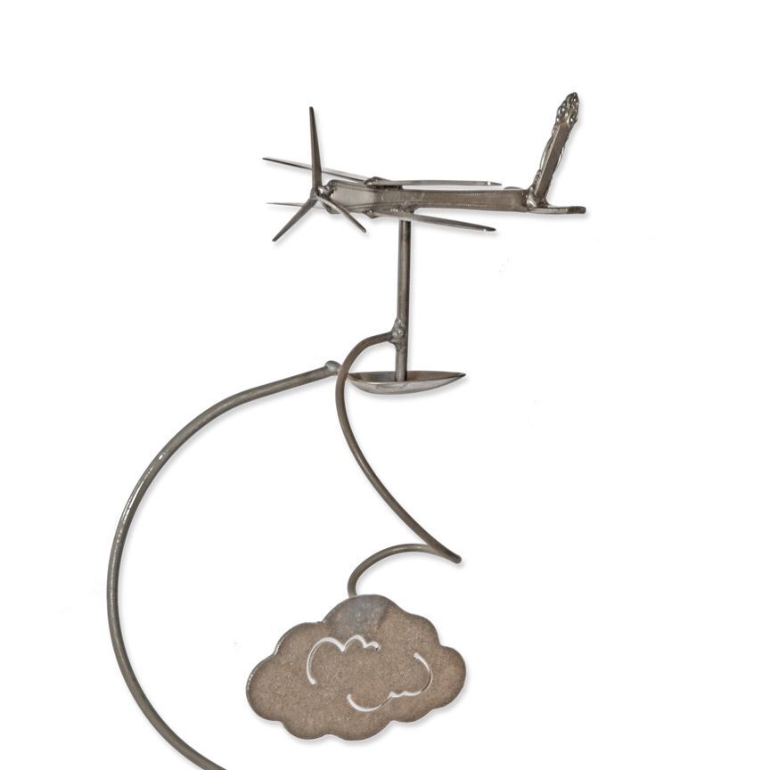 🛩️ Da' Plane Silverware Kinetic Upcycled Garden Art - Eclectic Treasures