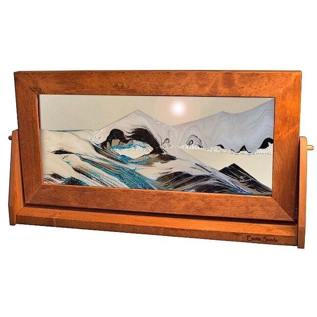 Framed Sand Art Picture X-Large Arctic Glacier Clear - Alder - Eclectic Treasures