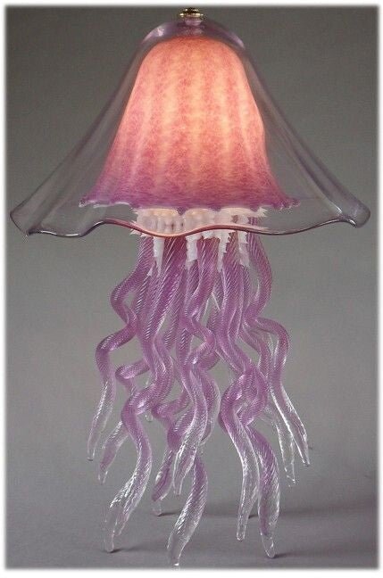 Jellyfish Chandelier Made in USA Blown Glass Double in Lavender - Eclectic Treasures
