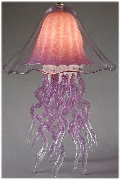 Jellyfish Chandelier Made in USA Blown Glass Double in Lavender - Eclectic Treasures