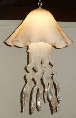 Jellyfish Chandelier in White USA Blown Glass - Eclectic Treasures