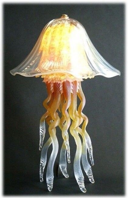 Jellyfish Table Lamp Double Dome Available In 12 Colors - Eclectic Treasures
