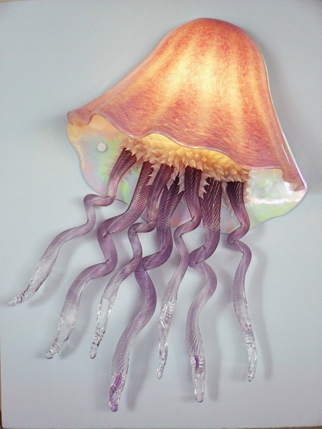 Jellyfish Wall Sconce Blown Art Glass‎ in Lavender - Eclectic Treasures
