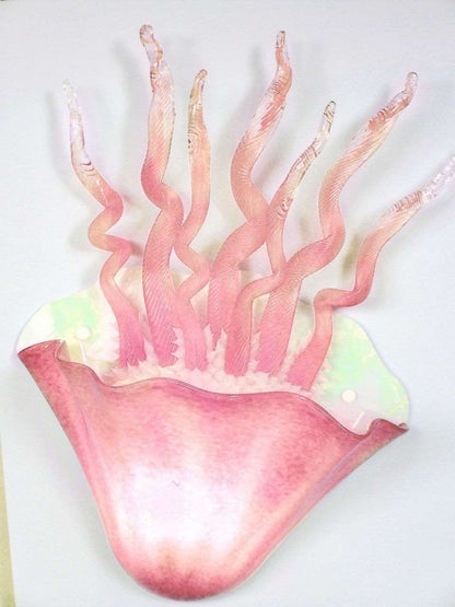 Jellyfish Wall Sconce Blown Art Glass‎ in Pink - Eclectic Treasures