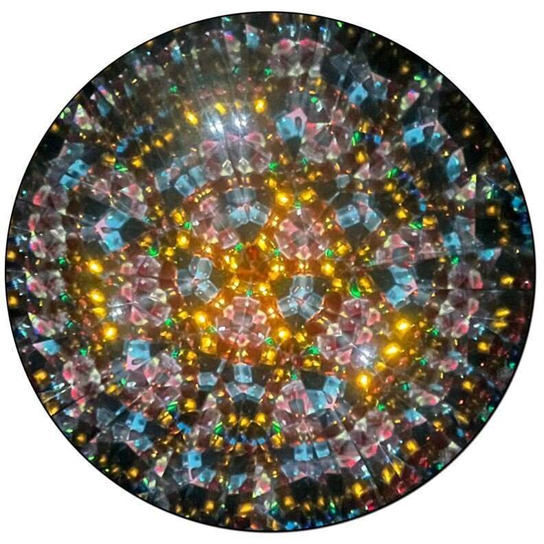 Kaleidoscope Black Iridescent Stained Glass Art - Eclectic Treasures