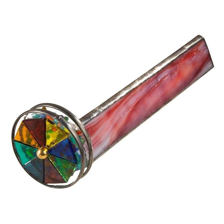 Kaleidoscope Red Opalescent Stained Glass Art - Eclectic Treasures