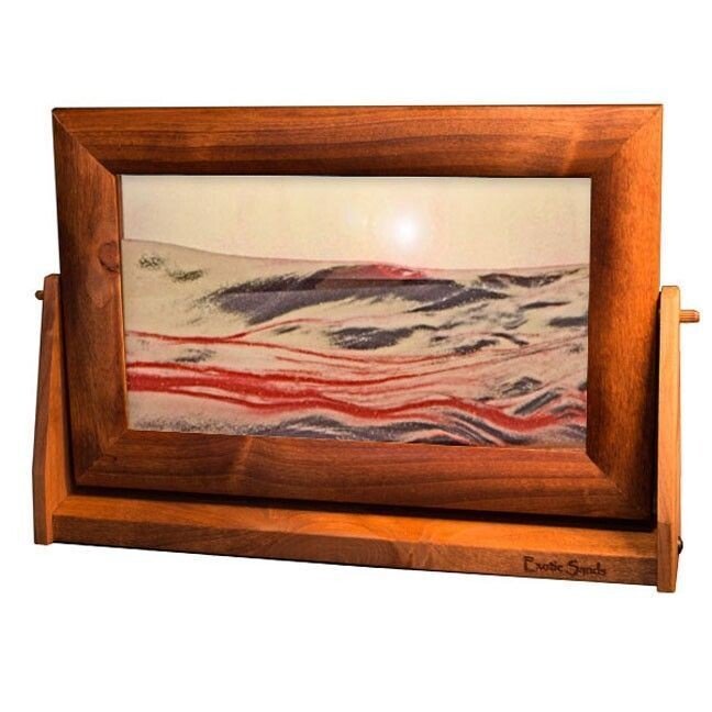 Large Moving Sand Pictures Red Volcanic Clear Alder Frame - Eclectic Treasures