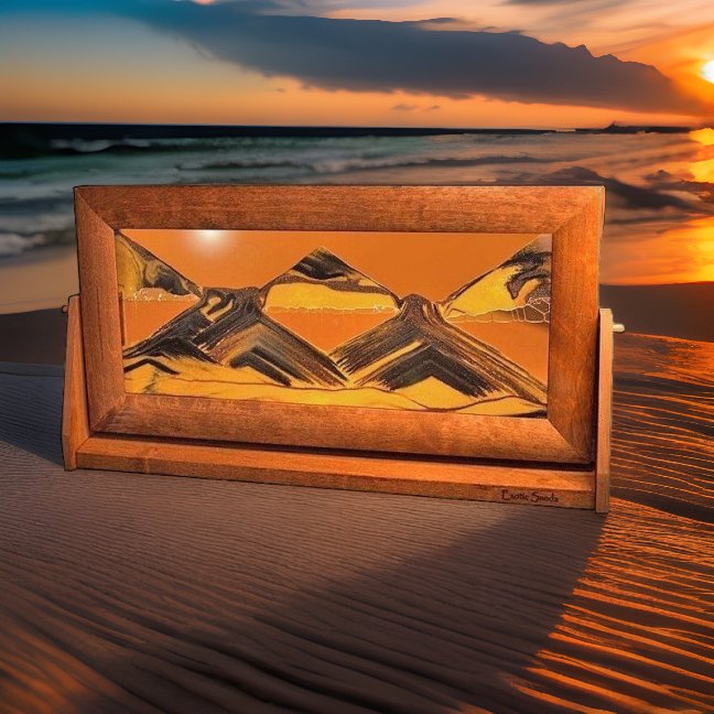 Tropical Sand Art Liquid Motion, Moving Sand Art Picture in Glass 3D