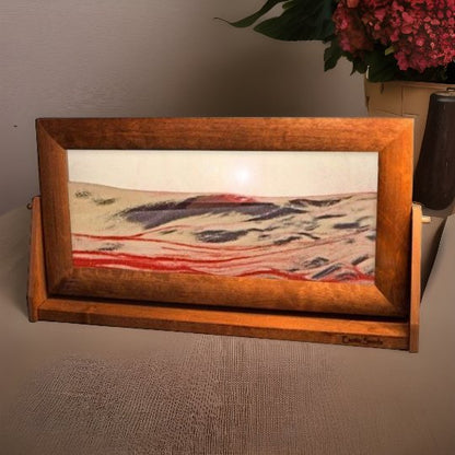 Moving Sand Art Pictures X-Large Red Volcanic Clear Alder Wood Frame