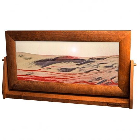 Moving Sand Art Pictures X-Large Red Volcanic Clear Alder Wood Frame - Eclectic Treasures