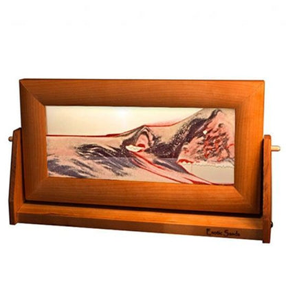 Moving Sand Pictures Medium Red Volcanic Clear, Cherry Frame - Eclectic Treasures