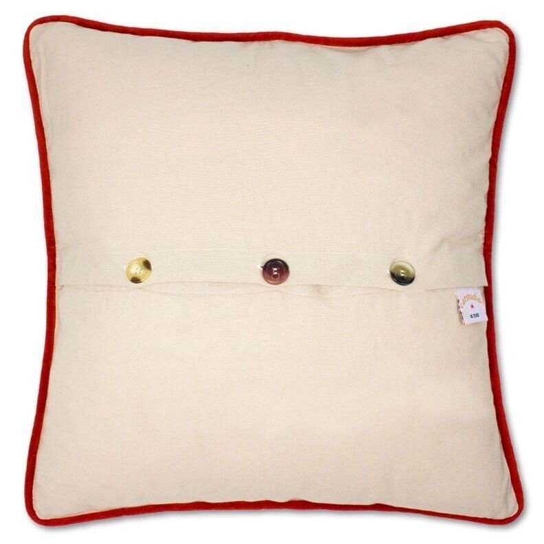 North Pole City Hand-Embroidered Pillow by Catstudio - Eclectic Treasures