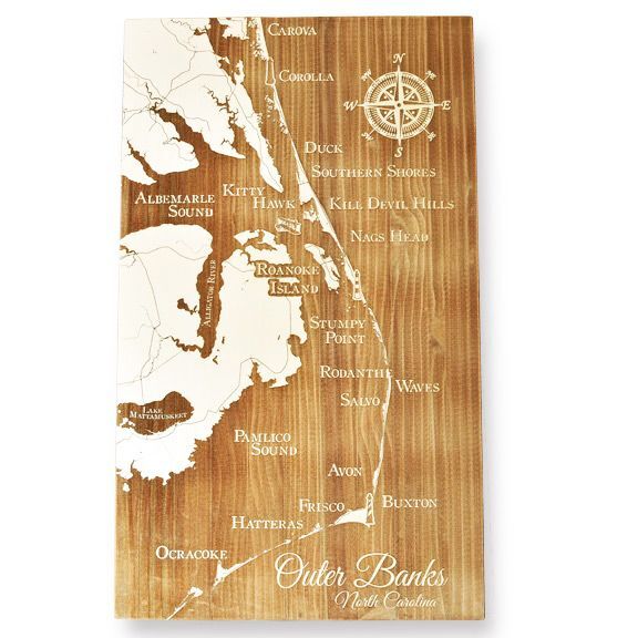 Outer Banks, North Carolina Whimsical Map (Papier Blanc) - Eclectic Treasures
