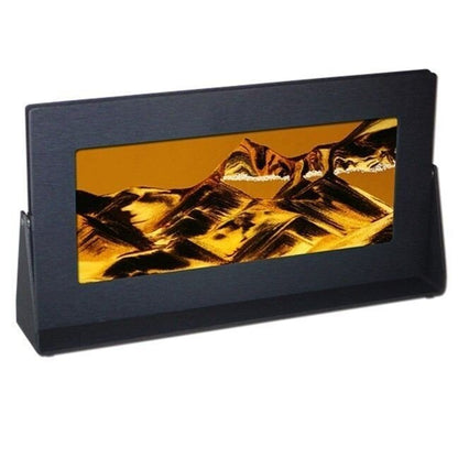 Sand Art Black Rectangle Frame Sunset Orange - Eclectic Treasures