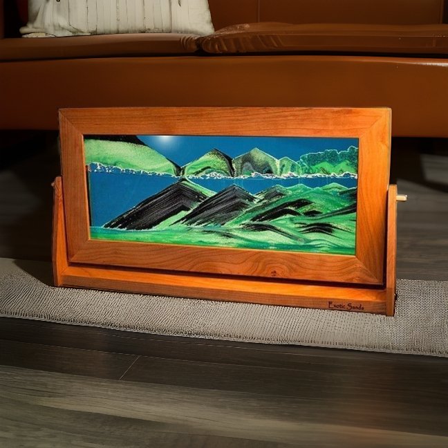 Sand Art Picture X-Large Summer Turquoise Cherry Wood Frame