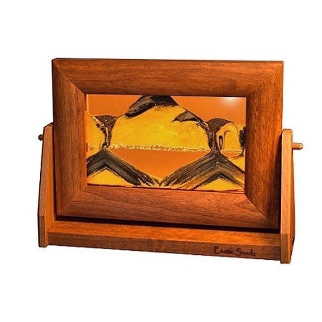 Shifting Sand Pictures Alder Wood Frame Sunset Orange Sm. - Eclectic Treasures
