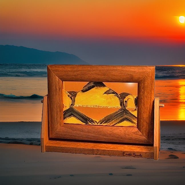 Shifting Sand Pictures Alder Wood Frame Sunset Orange Sm.