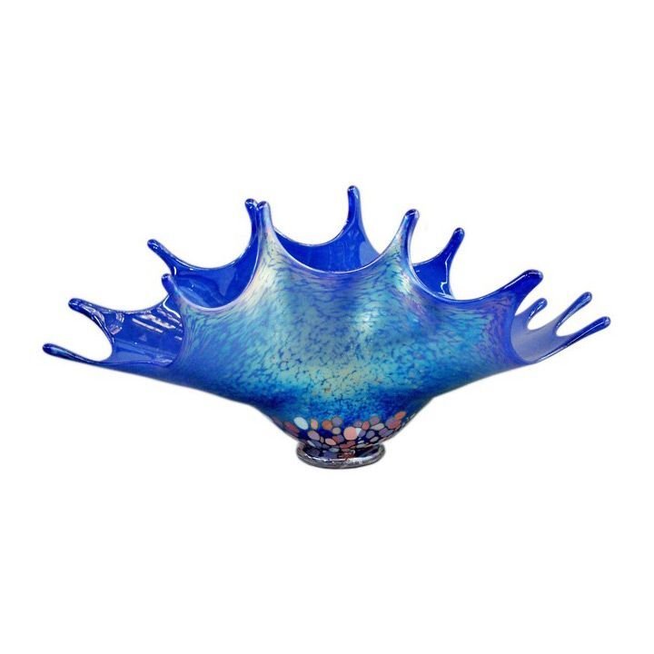 Splash Bowl Blown Glass in Blue - Eclectic Treasures