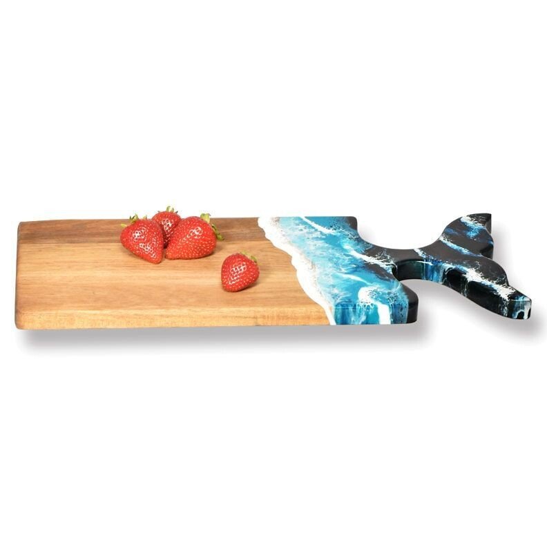 Whale Tail Cheese Board Acacia Wood - Eclectic Treasures